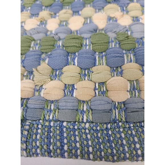 Set of 2 Woven Placements Sage Green Blue Beige Nwot New Thick High Quality - Picture 1 of 3